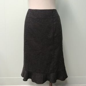 Tweed Dark Gray Ruffle Skirt